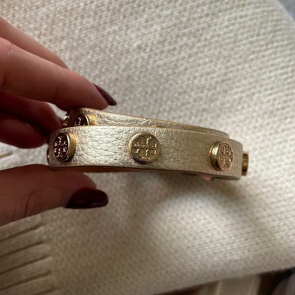 Tory Burch double studded logo wrap bracelet